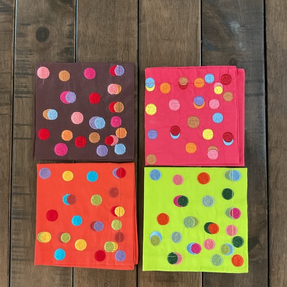 Crate&Barrel Colorful Polka Dot Cocktail Napkins (Set of 16) - Picture 2 of 3